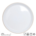 27cm Ceramic Dinner Plate Inside White Outside Grey